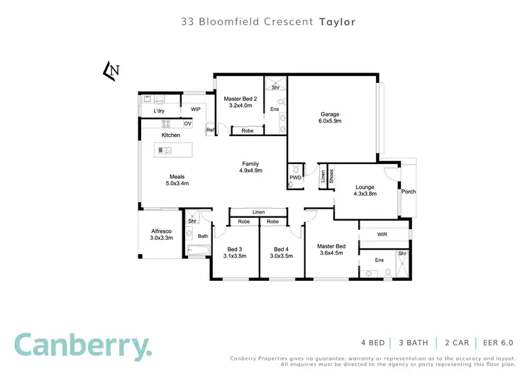 Floorplan of Homely house listing, 33 Bloomfield Crescent, Taylor ACT 2913