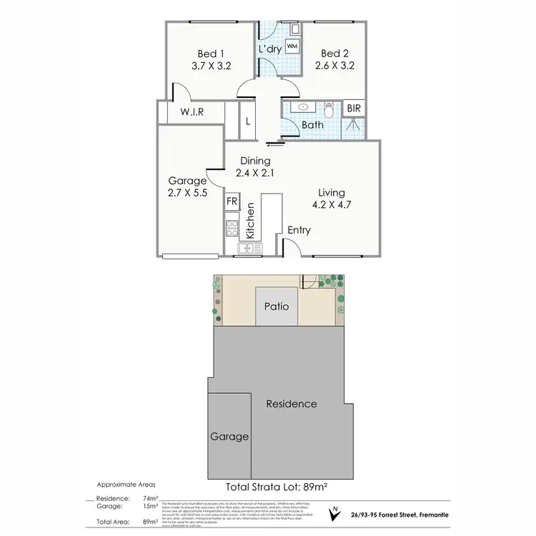 Floorplan of Homely villa listing, 26/93-95 Forrest Street, Fremantle WA 6160