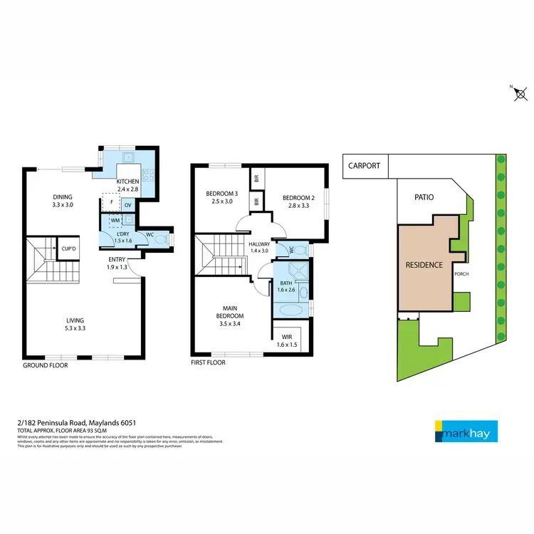 Floorplan of Homely townhouse listing, 2/182 Peninsula Road, Maylands WA 6051