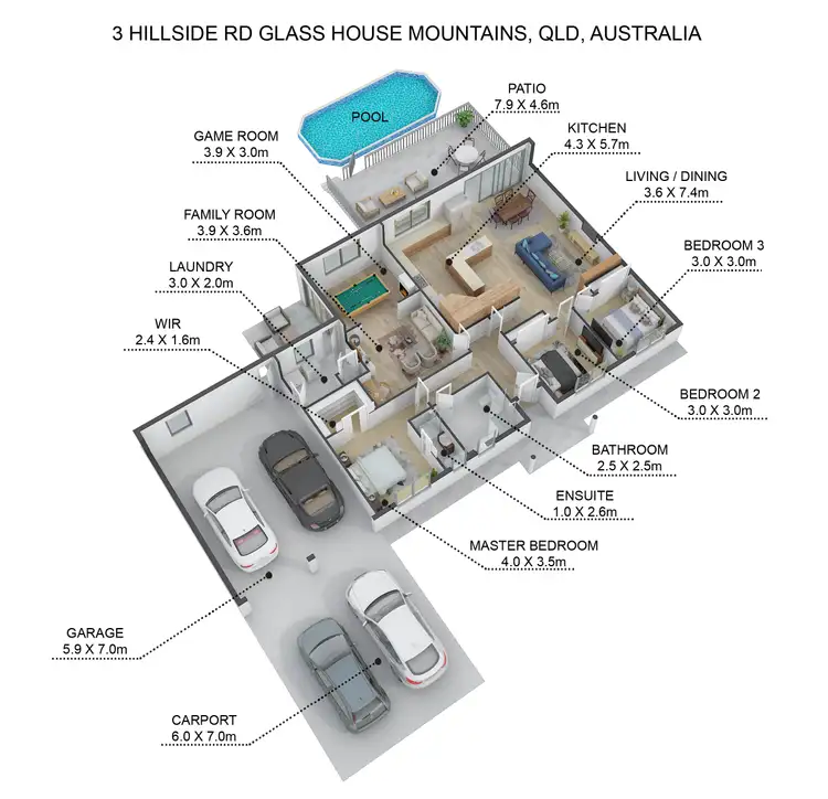 Floorplan of Homely house listing, 3 Hillside Road, Glass House Mountains QLD 4518