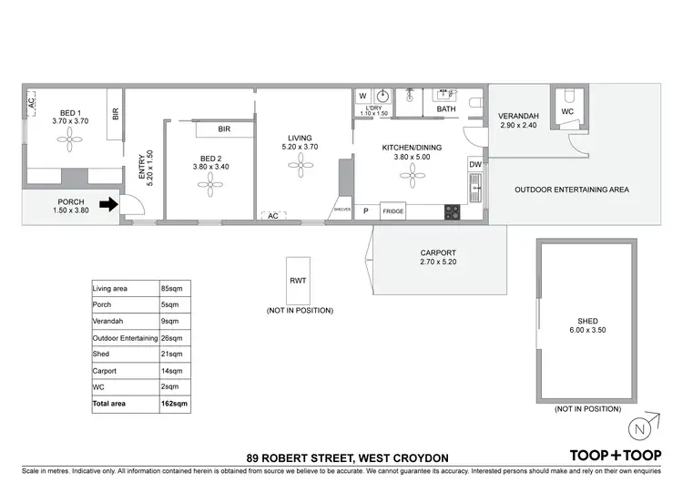 Floorplan of Homely semi-detached listing, 89 Robert Street, West Croydon SA 5008