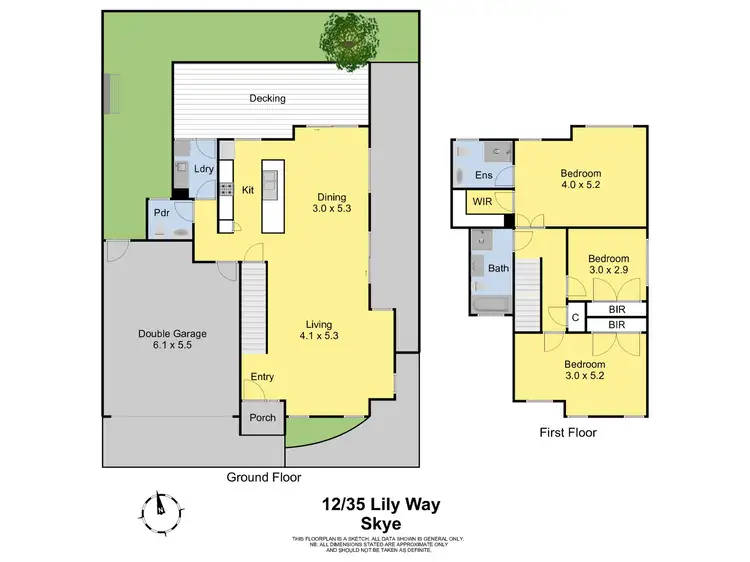 Floorplan of Homely townhouse listing, 12/35 Lily Way, Skye VIC 3977