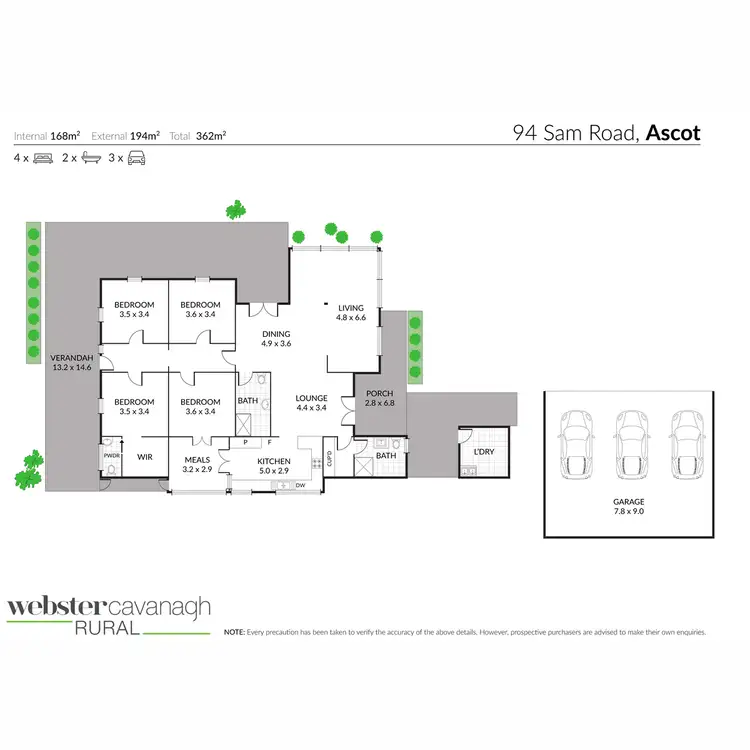 Floorplan of Homely rural property listing, 94 Sam Road, Ascot QLD 4359