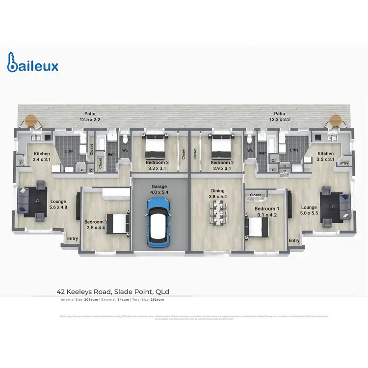 Floorplan of Homely semi-detached listing, 42 Keeleys Road, Slade Point QLD 4740