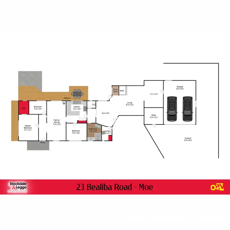 Floorplan of Homely house listing, 23 Bealiba Road, Moe VIC 3825