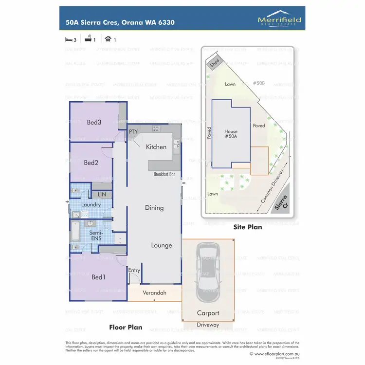 Floorplan of Homely house listing, 50A Sierra Crescent, Orana WA 6330