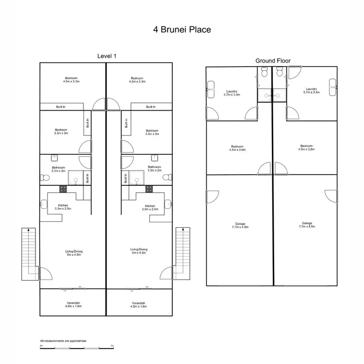 Floorplan of Homely block of units listing, 1 & 2/4 Brunei Place, Grafton NSW 2460
