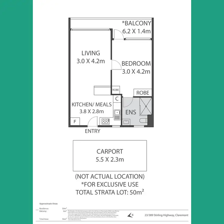 Floorplan of Homely unit listing, 23/389 Stirling Highway, Claremont WA 6010