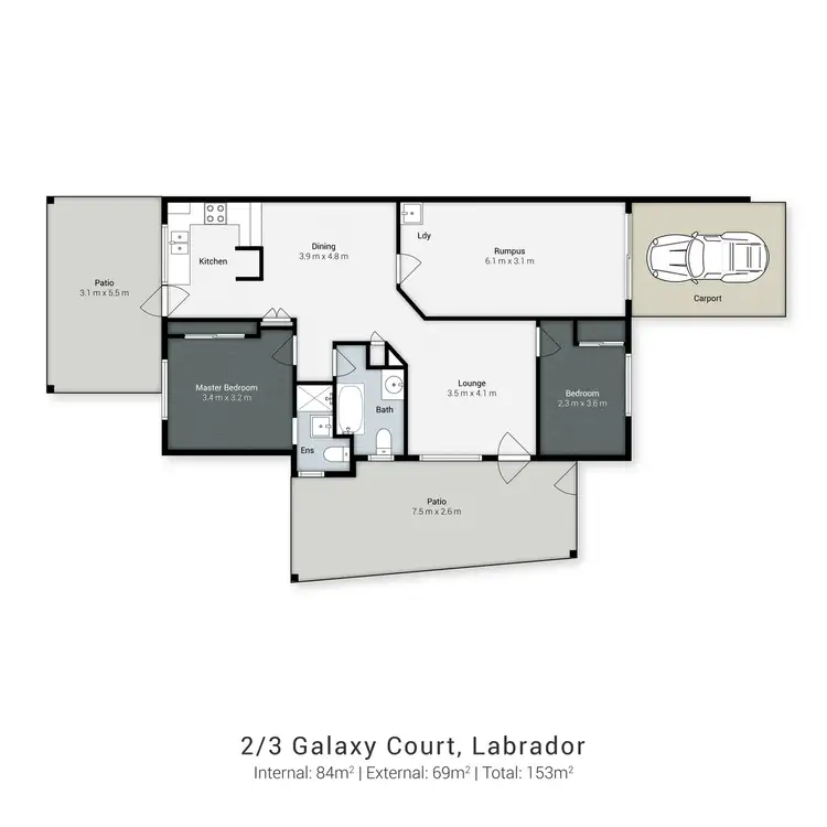 Floorplan of Homely house listing, 2/3 Galaxy Court, Labrador QLD 4215