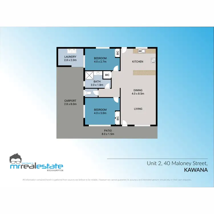 Floorplan of Homely unit listing, 2/40 Maloney Street, Kawana QLD 4701