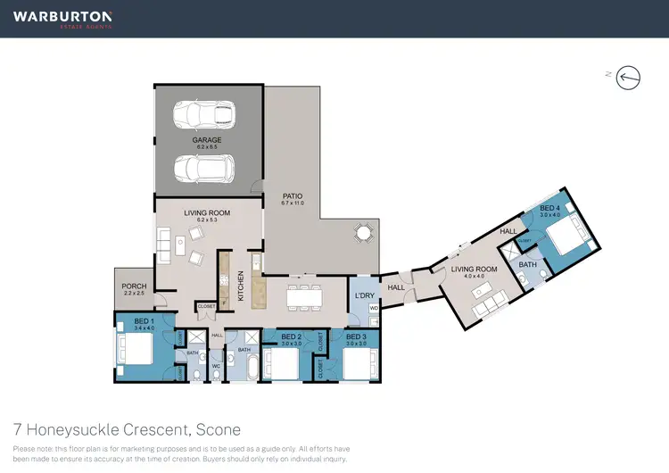 Floorplan of Homely house listing, 7 Honeysuckle Crescent, Scone NSW 2337