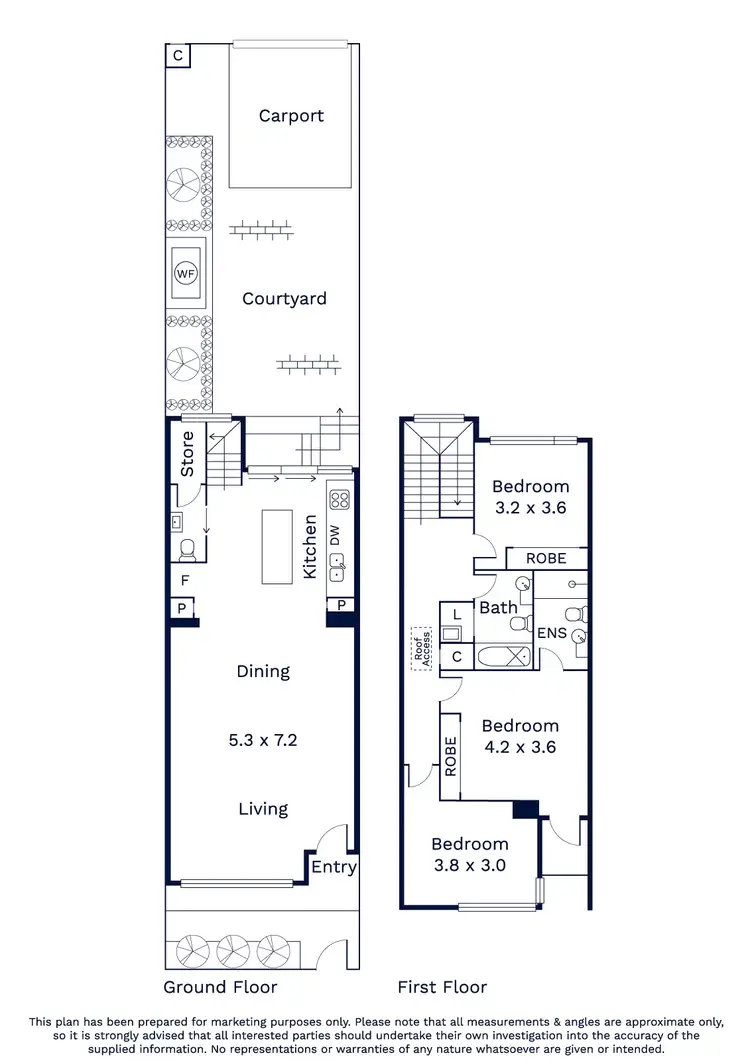 Floorplan of Homely townhouse listing, 48 Derby Street, Kensington VIC 3031