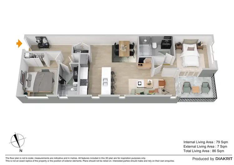 Floorplan of Homely apartment listing, 8/45 Clarence Road, Indooroopilly QLD 4068