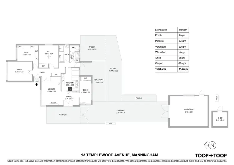 Floorplan of Homely house listing, 13 Templewood Avenue, Manningham SA 5086
