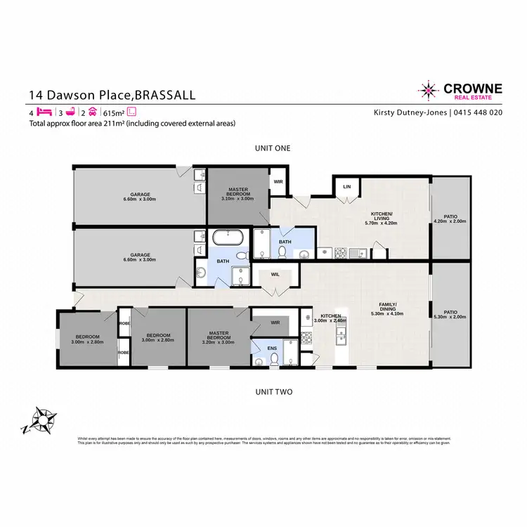 Floorplan of Homely semi-detached listing, 1&2/14 Dawson Place, Brassall QLD 4305