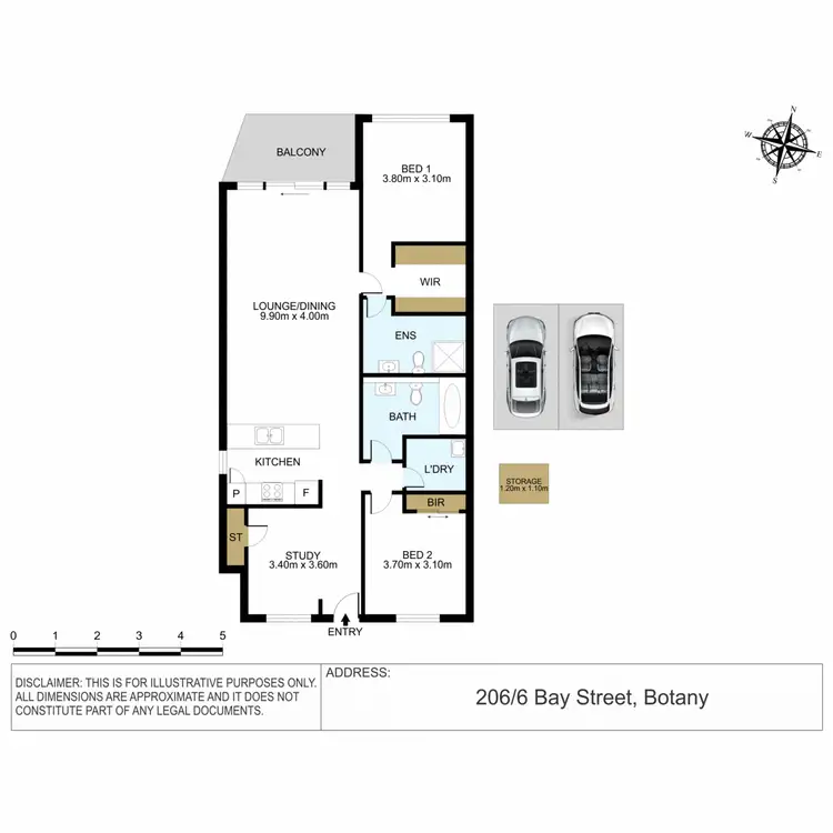Floorplan of Homely apartment listing, 206/6 Bay Street, Botany NSW 2019