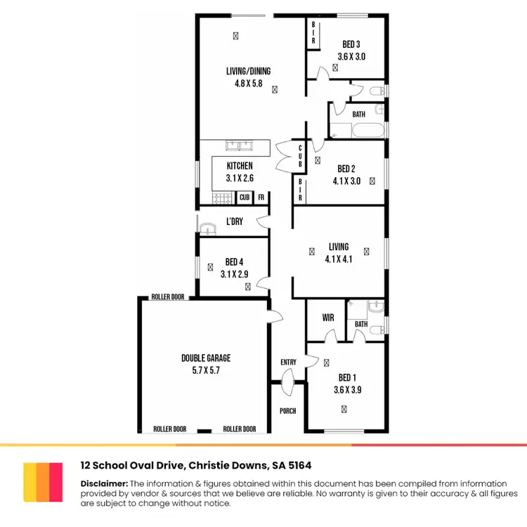 Floorplan of Homely house listing, 12 School Oval Drive, Christie Downs SA 5164
