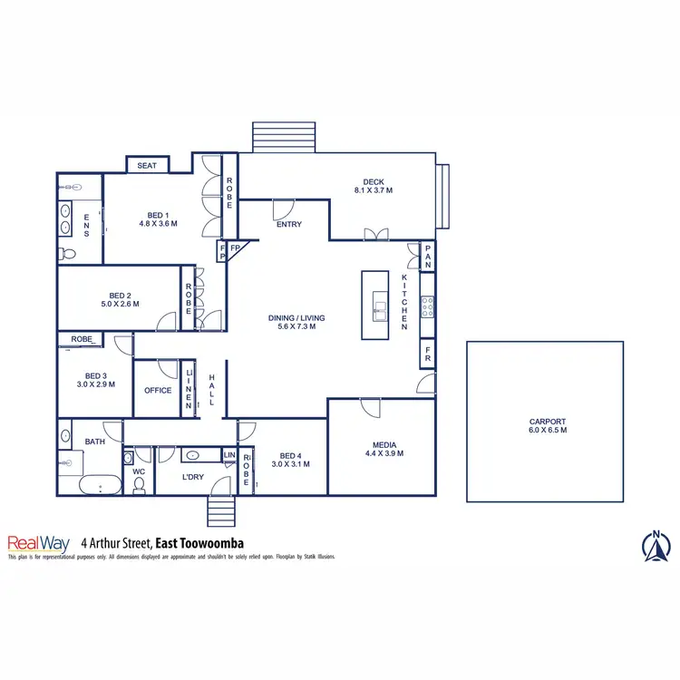 Floorplan of Homely house listing, 4 Arthur Street, East Toowoomba QLD 4350
