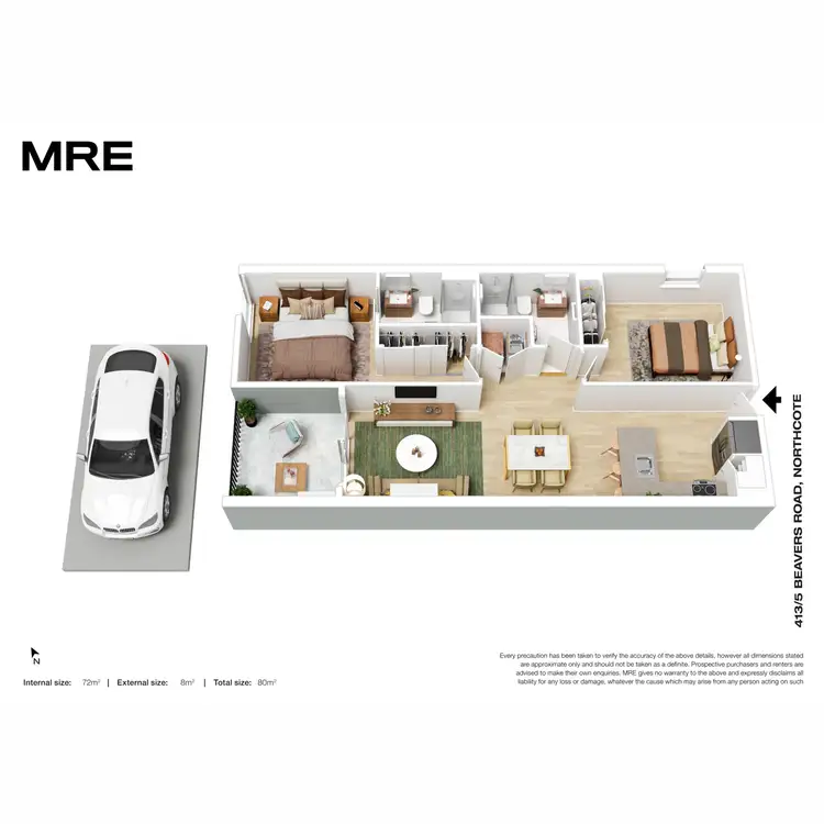 Floorplan of Homely apartment listing, 413/5 Beavers Road, Northcote VIC 3070
