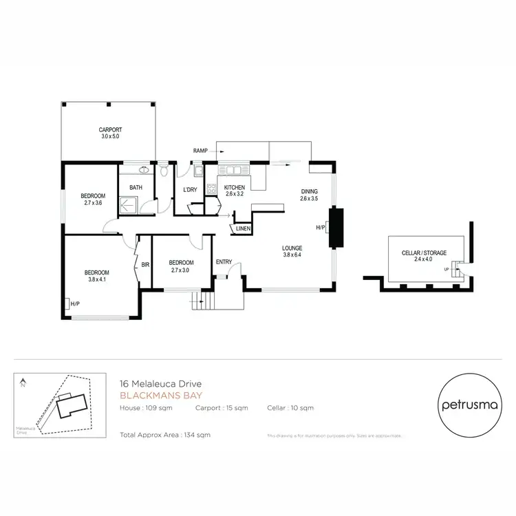 Floorplan of Homely house listing, 16 Melaleuca Drive, Blackmans Bay TAS 7052