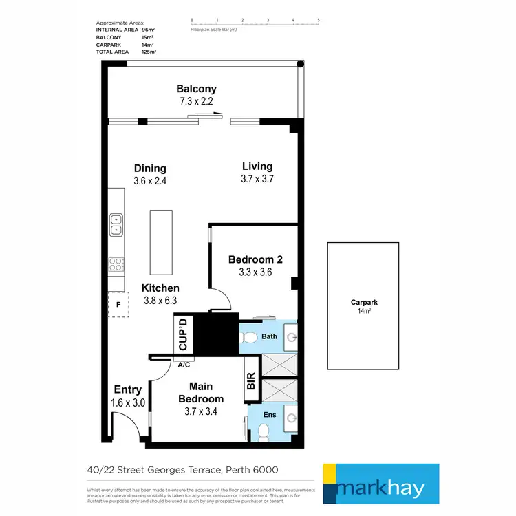Floorplan of Homely apartment listing, 40/22 St Georges Terrace, Perth WA 6000