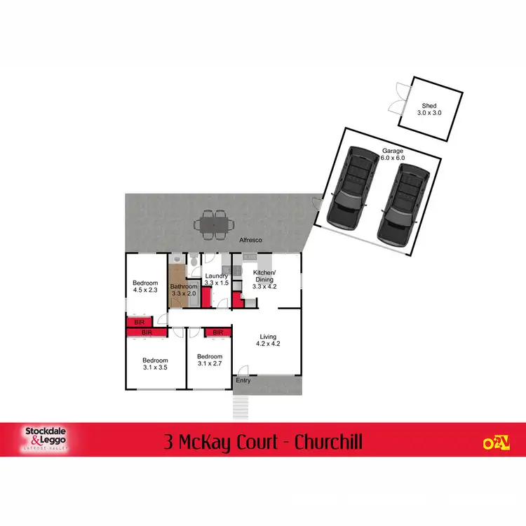 Floorplan of Homely house listing, 3 McKay Court, Churchill VIC 3842