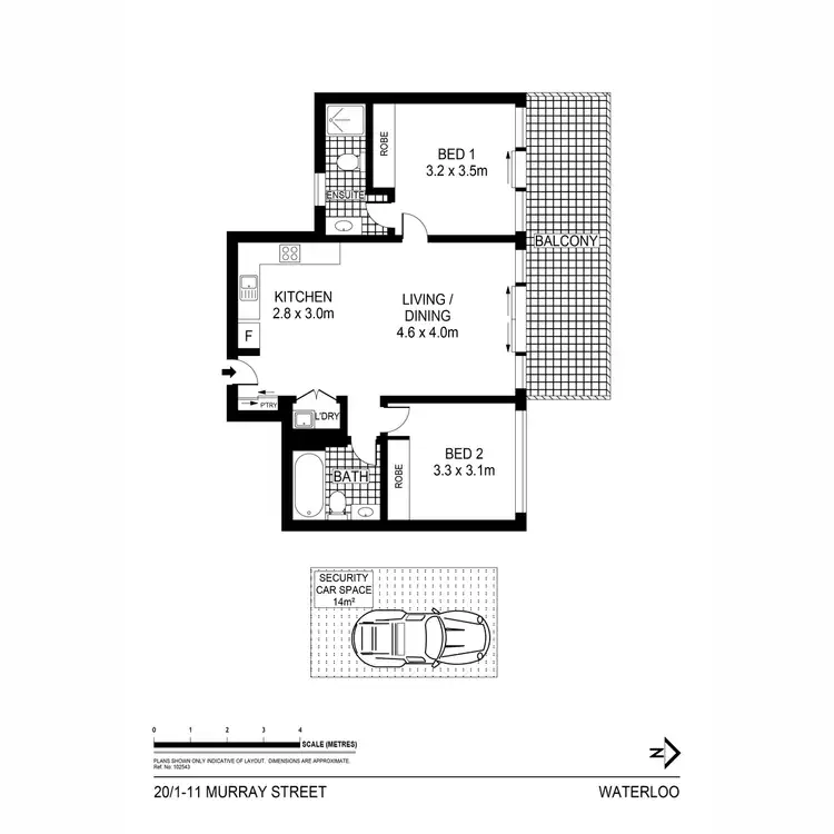 Floorplan of Homely apartment listing, 20/1-11 Murray Street, Waterloo NSW 2017