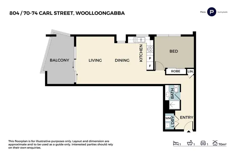Floorplan of Homely apartment listing, 804/70-74 Carl Street, Woolloongabba QLD 4102