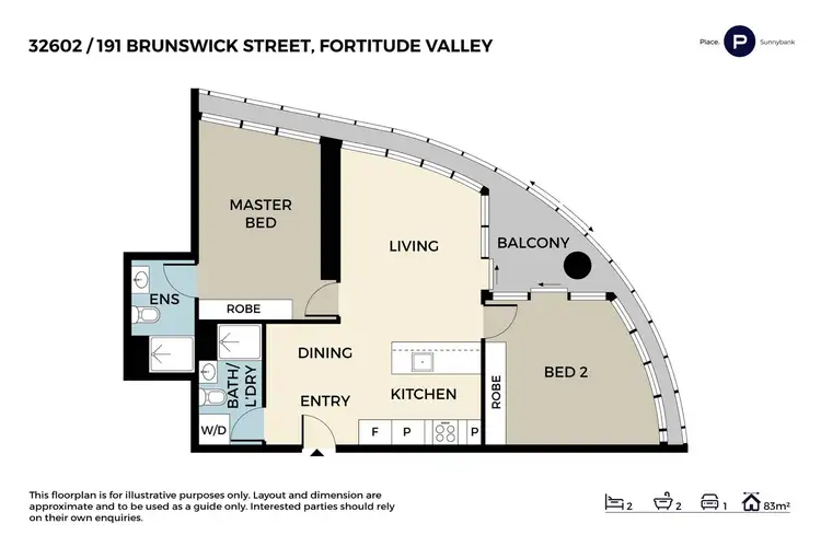 Floorplan of Homely apartment listing, 32602/191 Brunswick Street, Fortitude Valley QLD 4006