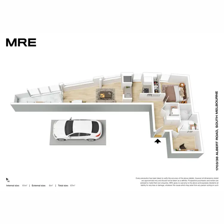 Floorplan of Homely apartment listing, 1703/38 Albert Road, South Melbourne VIC 3205