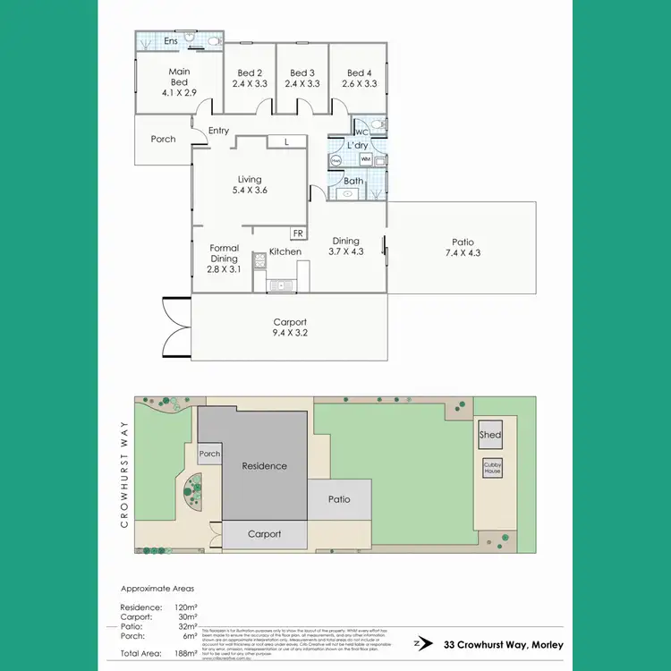 Floorplan of Homely house listing, 33 Crowhurst Way, Morley WA 6062