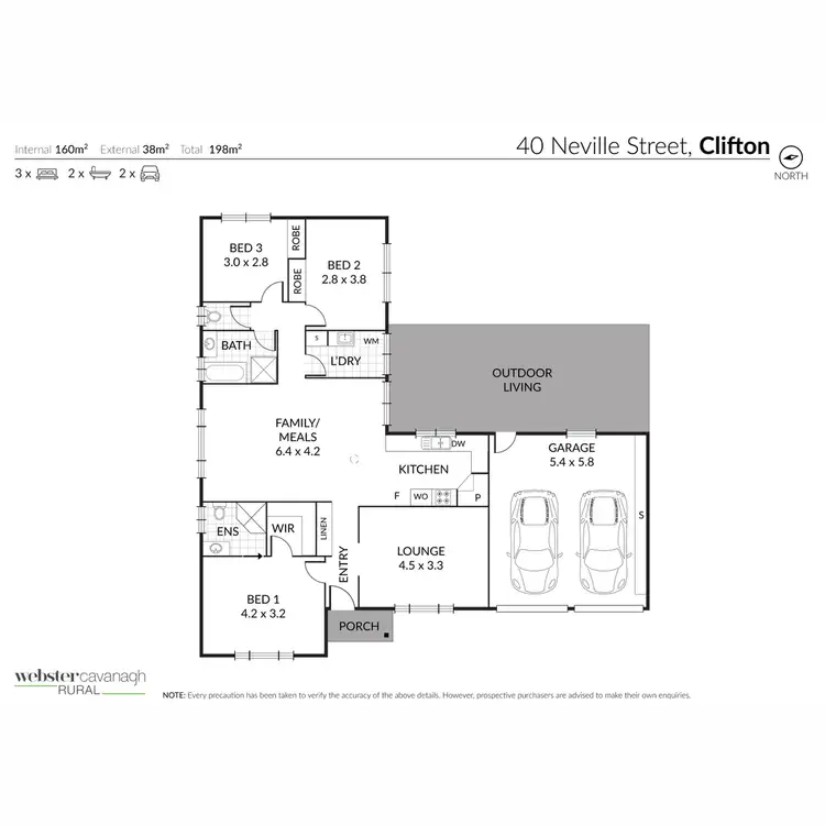 Floorplan of Homely house listing, 40 Neville Road, Clifton QLD 4361