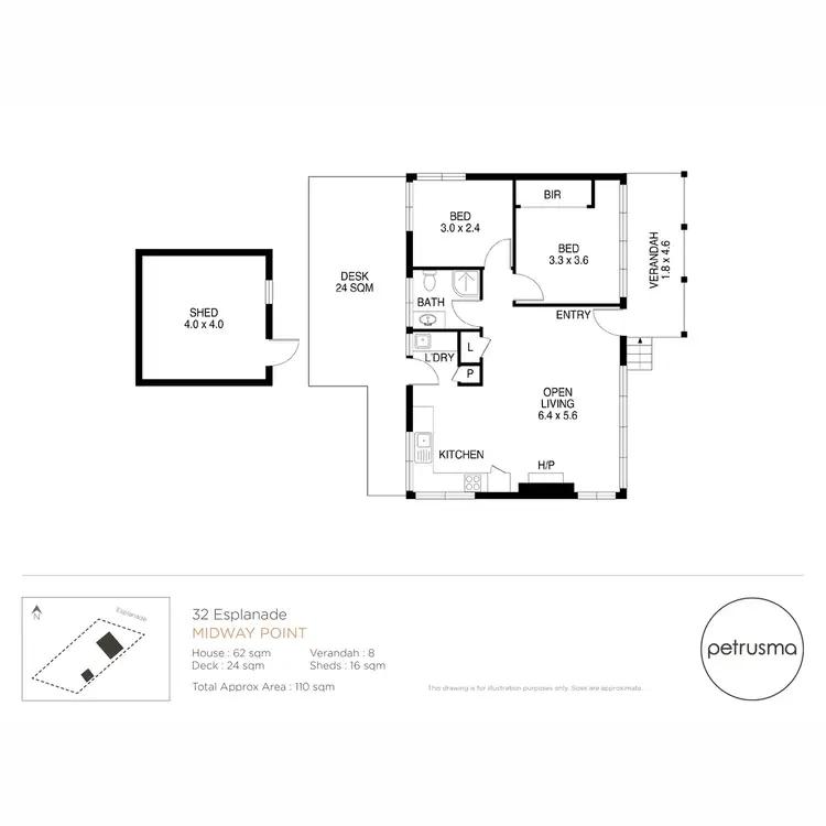 Floorplan of Homely house listing, 32 Midway Point Esplanade, Midway Point TAS 7171