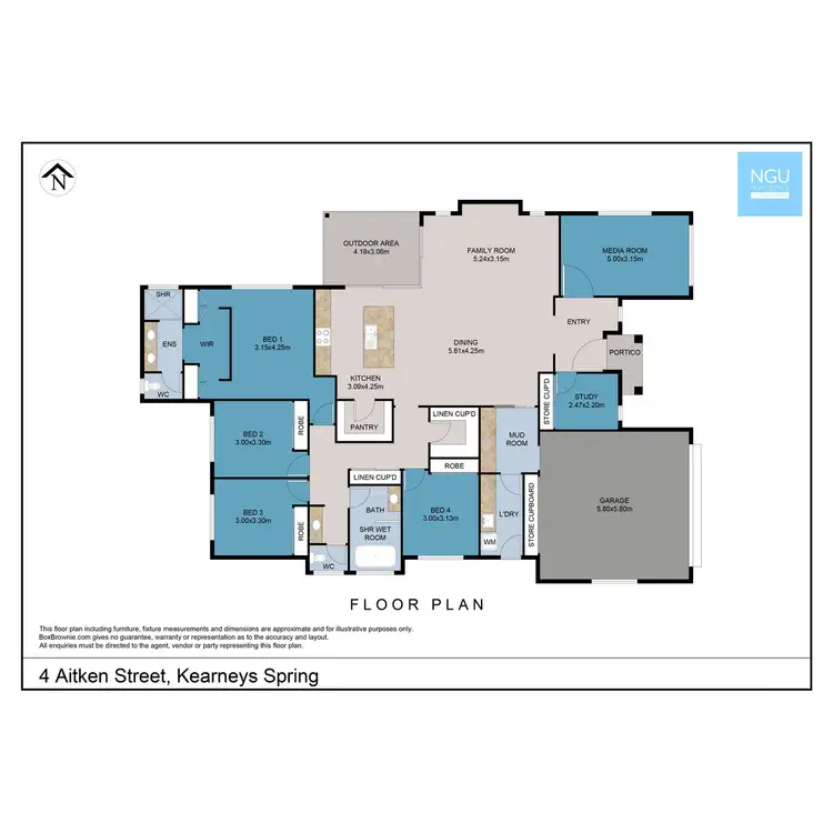 Floorplan of Homely house listing, 4 Aitken Street, Kearneys Spring QLD 4350