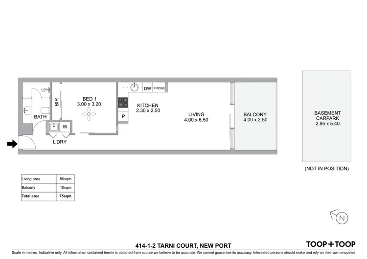 Floorplan of Homely apartment listing, 414/1-2 Tarni Court, New Port SA 5015