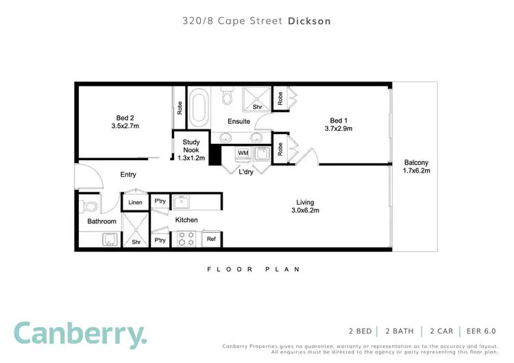 Floorplan of Homely apartment listing, 320/8 Cape Street, Dickson ACT 2602
