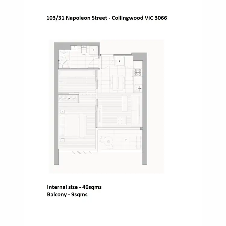 Floorplan of Homely apartment listing, 103/31 Napoleon Street, Collingwood VIC 3066