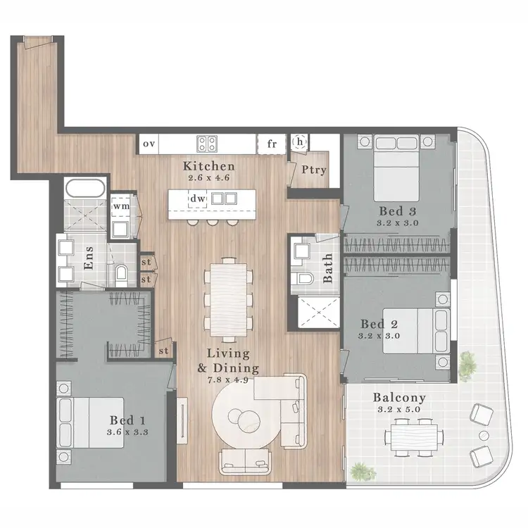 Floorplan of Homely apartment listing, 4605/219-221 Bloomfield Street, Cleveland QLD 4163