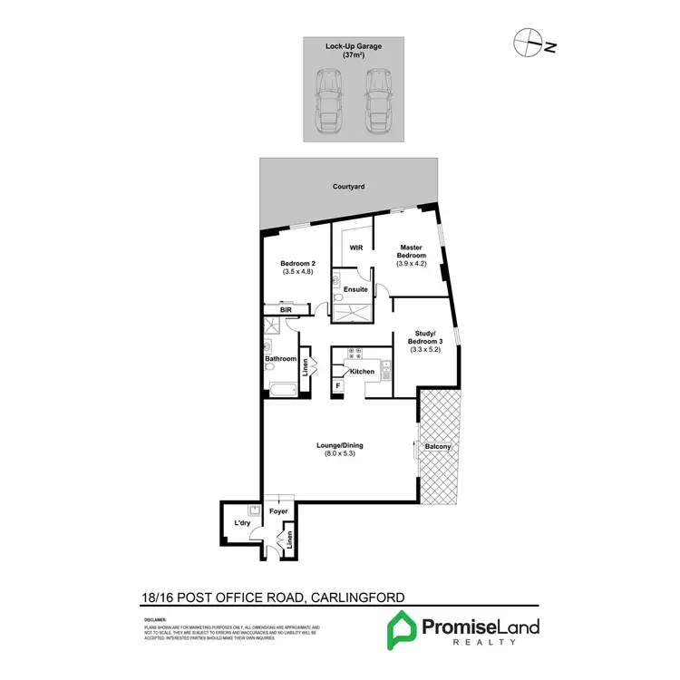 Floorplan of Homely apartment listing, 18/16 Post Office Street, Carlingford NSW 2118