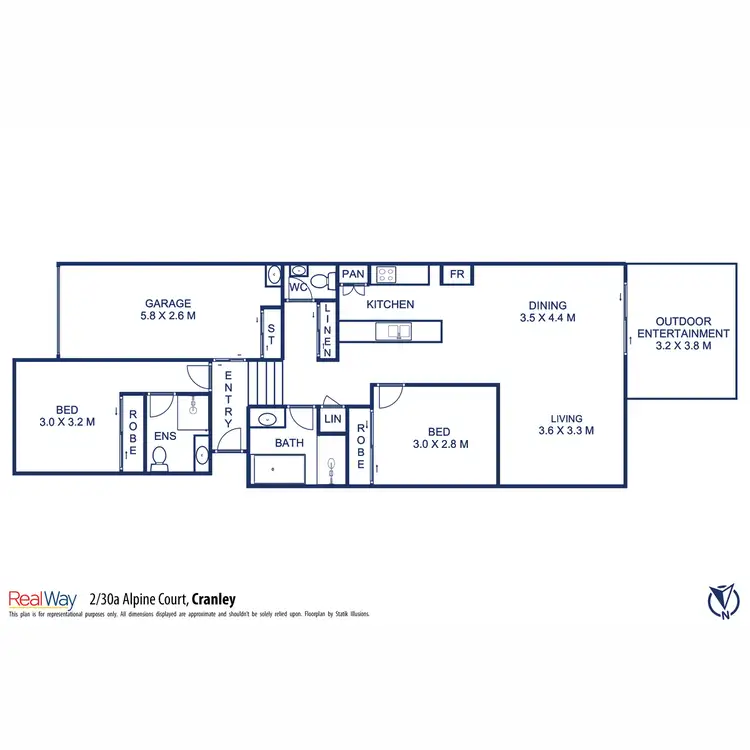 Floorplan of Homely unit listing, 2/30a Alpine Court, Cranley QLD 4350