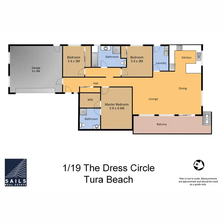 Floorplan of Homely townhouse listing, 1/19 The Dress Circle, Tura Beach NSW 2548