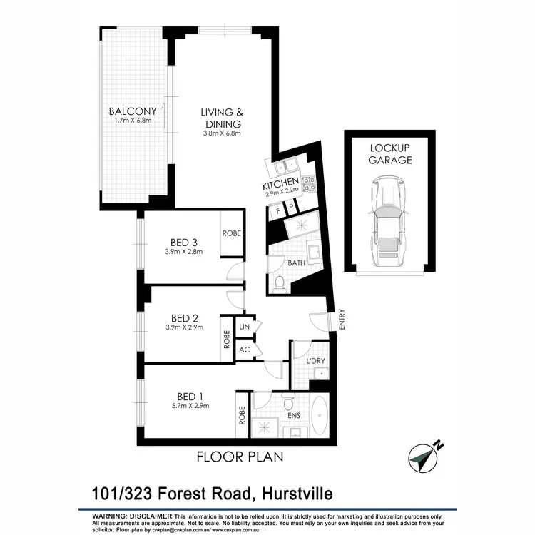 Floorplan of Homely apartment listing, 101/323 Forest Road, Hurstville NSW 2220
