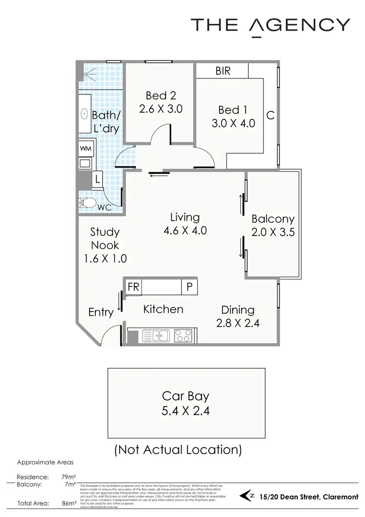 Floorplan of Homely apartment listing, 15/20 Dean Street, Claremont WA 6010