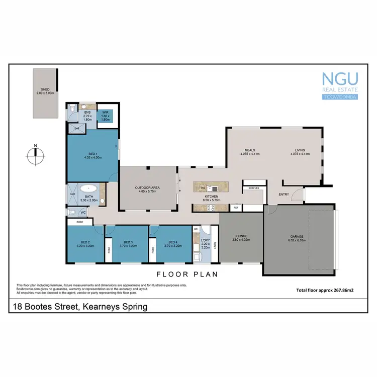 Floorplan of Homely house listing, 18 Bootes Street, Kearneys Spring QLD 4350