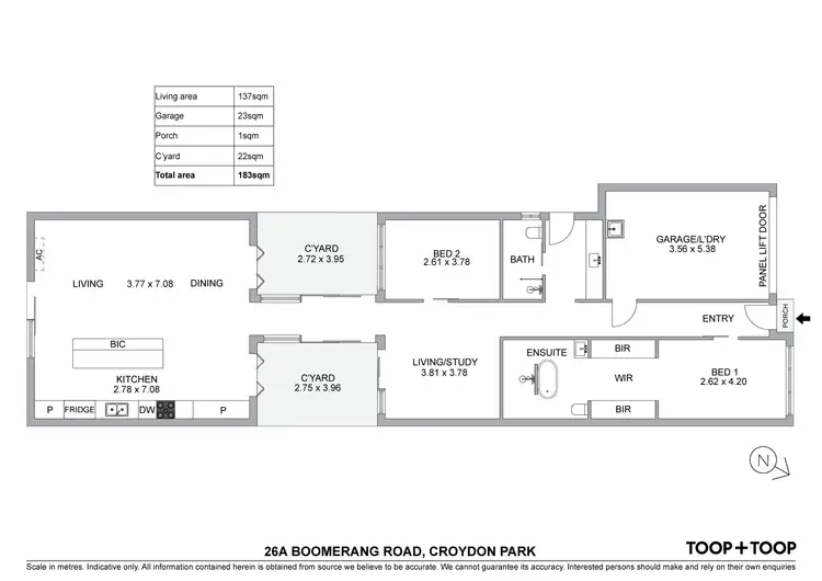 Floorplan of Homely house listing, 26A Boomerang Road, Croydon Park SA 5008