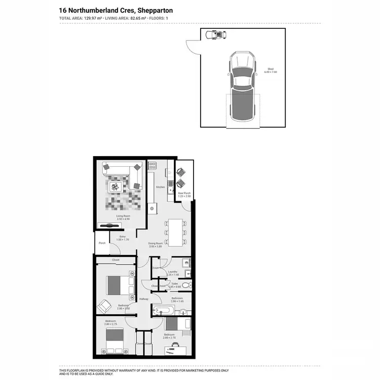 Floorplan of Homely house listing, 16 Northumberland Crescent, Shepparton VIC 3630