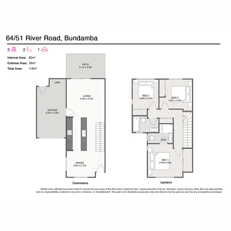 Floorplan of Homely townhouse listing, 64/51 River Road, Bundamba QLD 4304