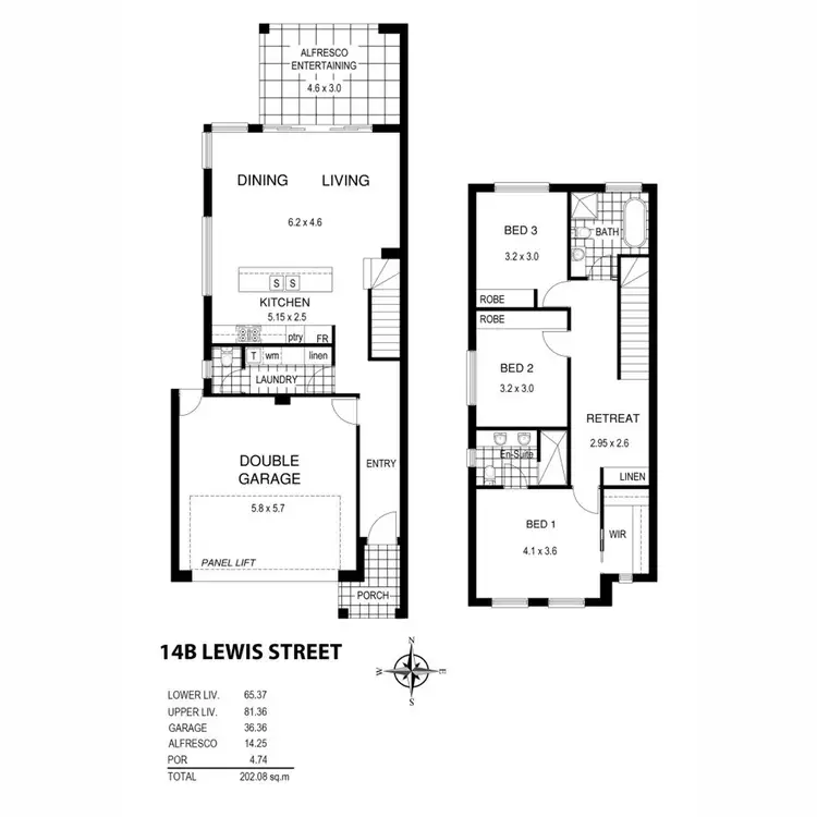 Floorplan of Homely townhouse listing, 14B Lewis Road, Payneham SA 5070