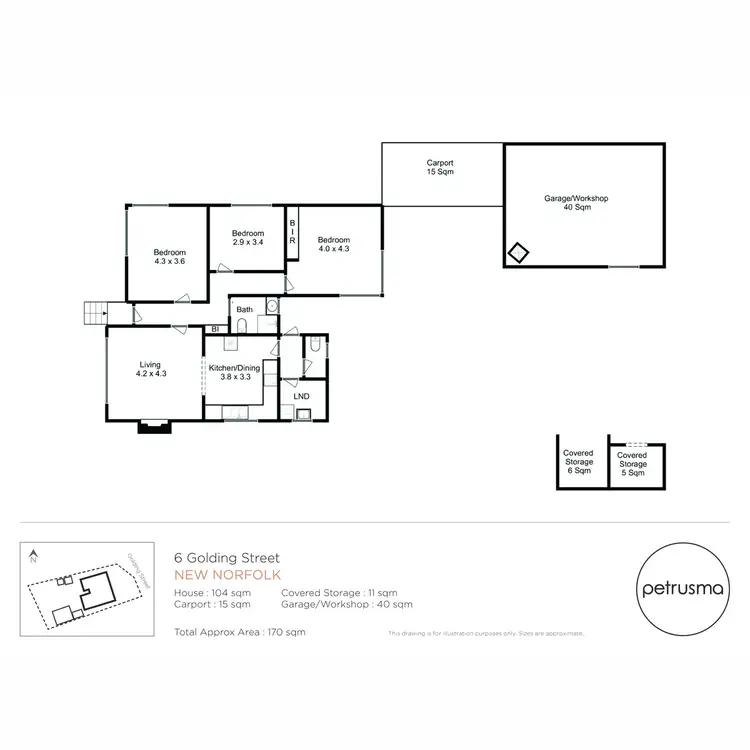 Floorplan of Homely house listing, 6 Golding Street, New Norfolk TAS 7140