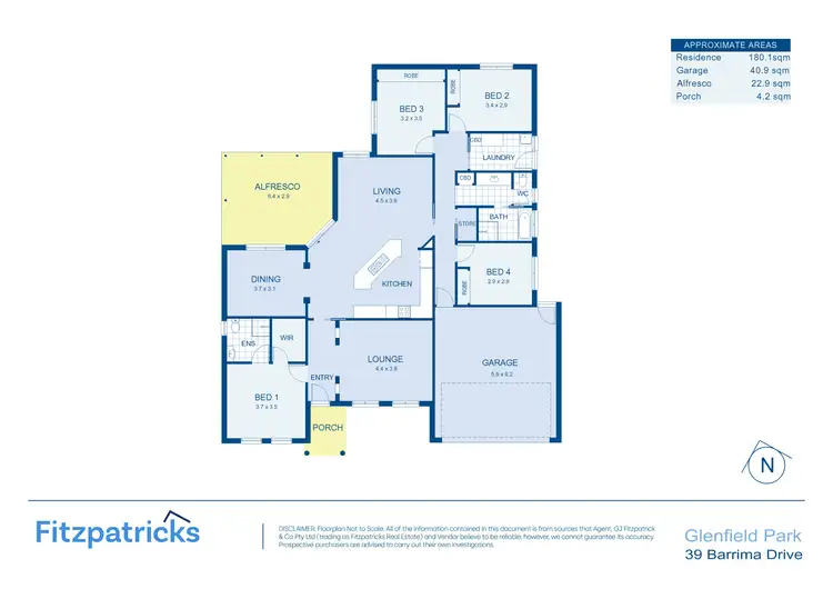 Floorplan of Homely house listing, 39 Barrima Drive, Glenfield Park NSW 2650
